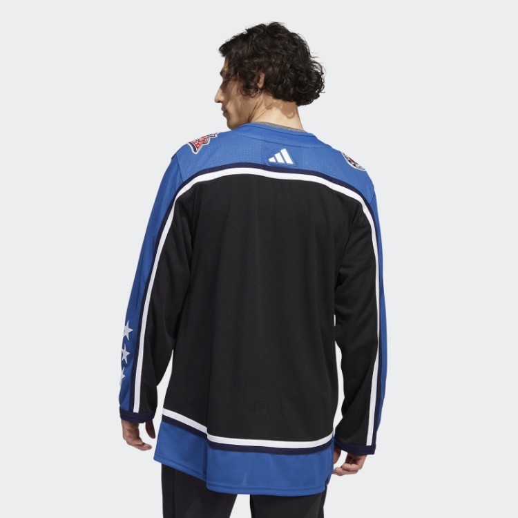 Jaquetas Azuis Autêntica Camisa Retrô Com Marca De Palavra Preta Adidas