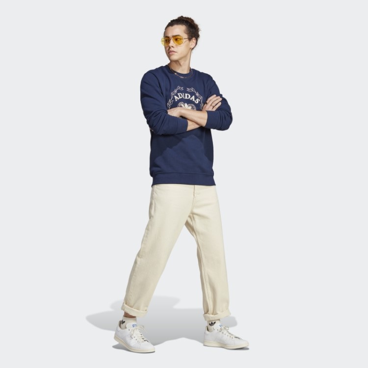 Adidas Graphic Archive Crew Sweatshirt Night Indigo