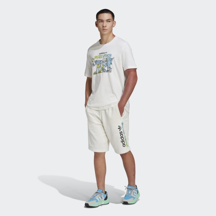 Camiseta Branca Estampada Com Peixes Amarrados Adidas