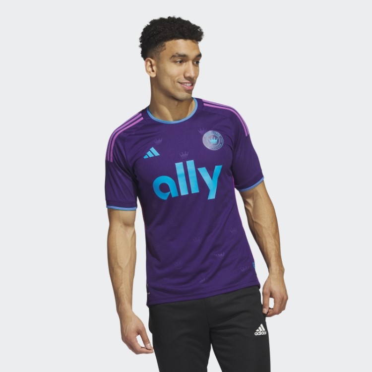 Charlotte Fc 23/24 Away Camisa Autêntica Adidas Roxo Escuro