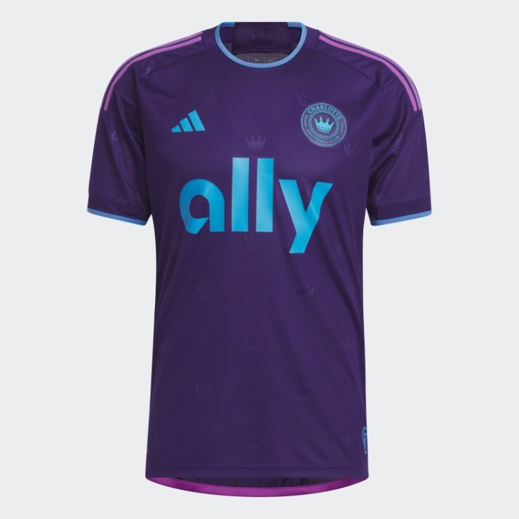 Charlotte Fc 23/24 Away Camisa Autêntica Adidas Roxo Escuro