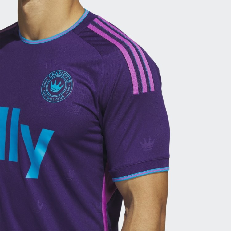 Charlotte Fc 23/24 Away Camisa Autêntica Adidas Roxo Escuro