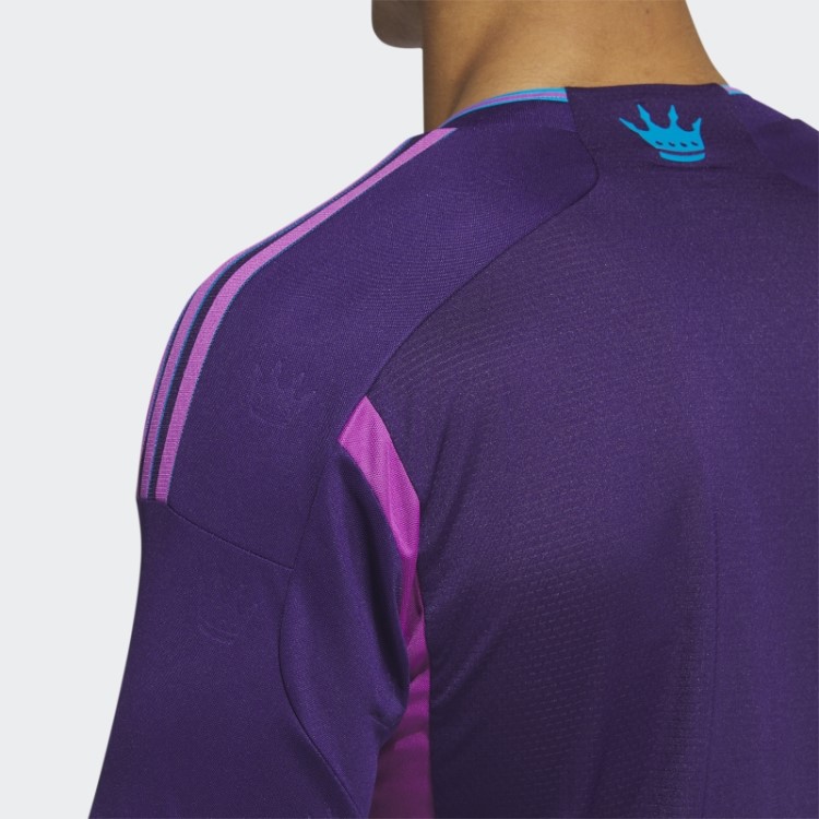 Charlotte Fc 23/24 Away Camisa Autêntica Adidas Roxo Escuro