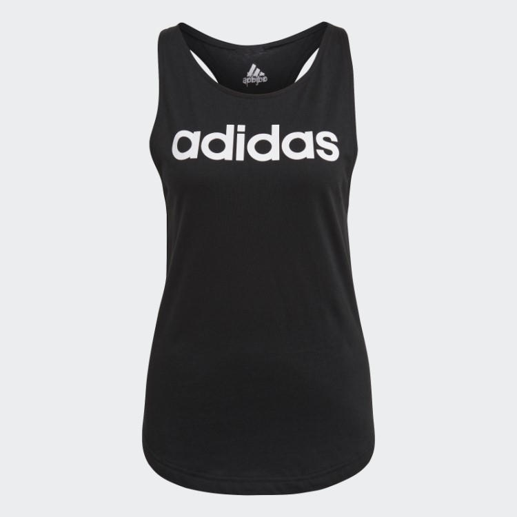Regata Preta Com Logo Solto Da Adidas