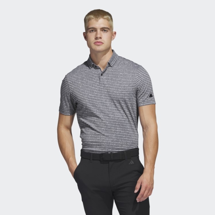 Adidas Go-to Camisa Polo Listrada De Golfe Preta