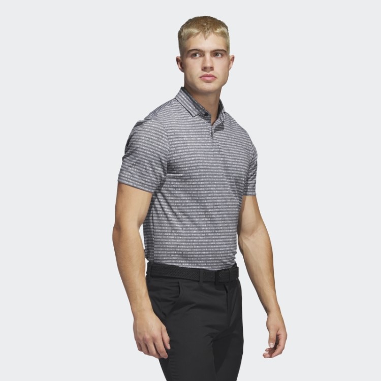 Adidas Go-to Camisa Polo Listrada De Golfe Preta