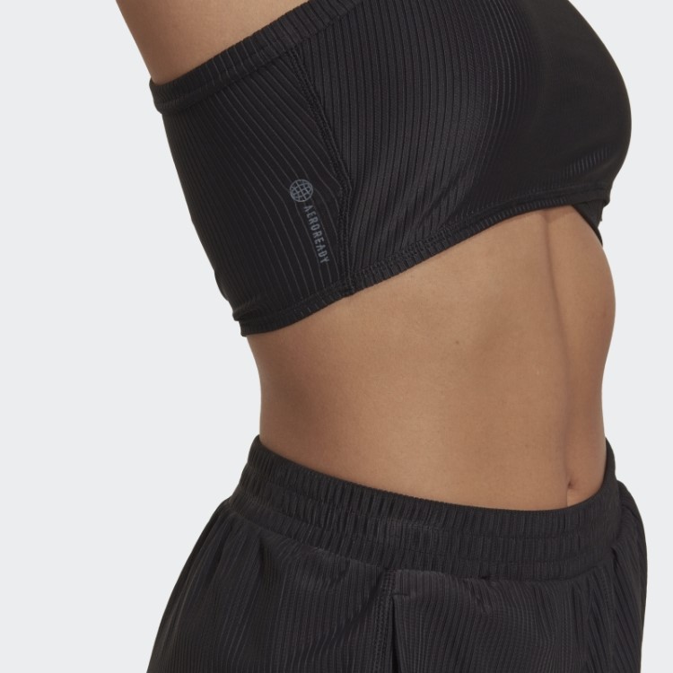 Regata Adidas Black Yoga Studio Com Detalhe Canelado