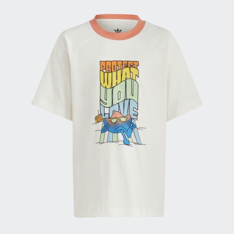 Camiseta Branca Com Estampa Gráfica Adidas