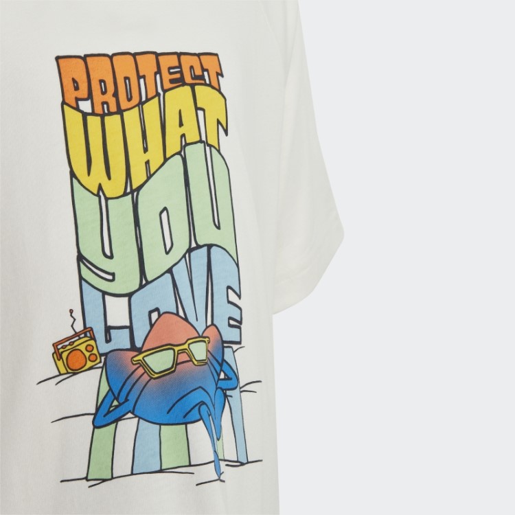 Camiseta Branca Com Estampa Gráfica Adidas