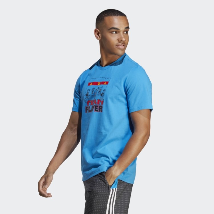 Camiseta Azul Fashion Adidas X Lego Com Estampa De Futebol