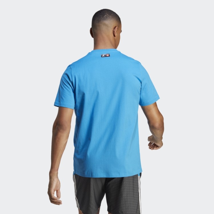 Camiseta Azul Fashion Adidas X Lego Com Estampa De Futebol