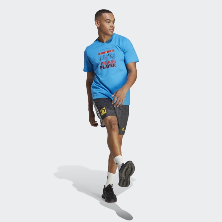Camiseta Azul Fashion Adidas X Lego Com Estampa De Futebol