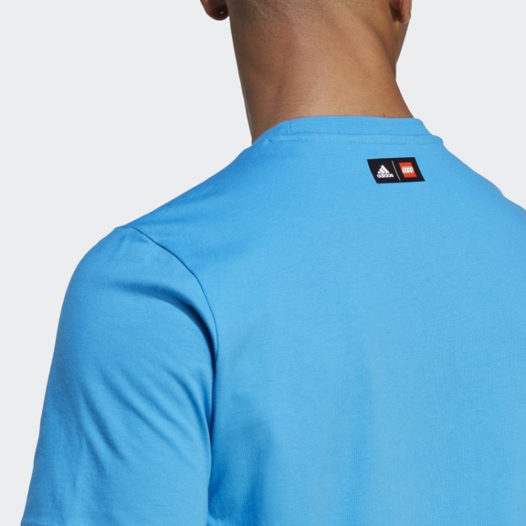 Camiseta Azul Fashion Adidas X Lego Com Estampa De Futebol