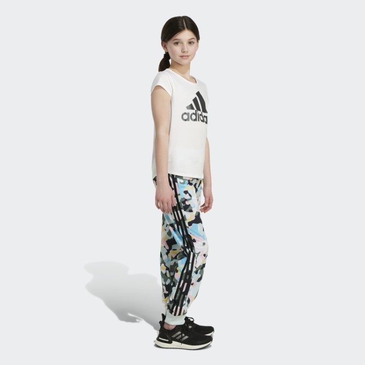 Calça Jogger De Tricô Com Estampa Branca Allover Da Adidas