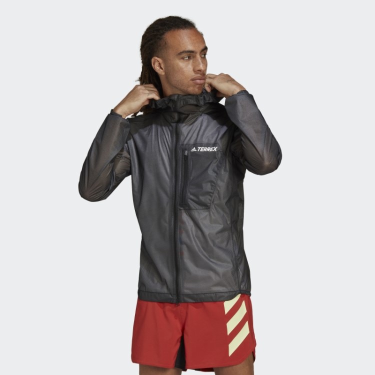 Jaqueta De Chuva Preta Terrex Agravic 2,5 Camadas Adidas