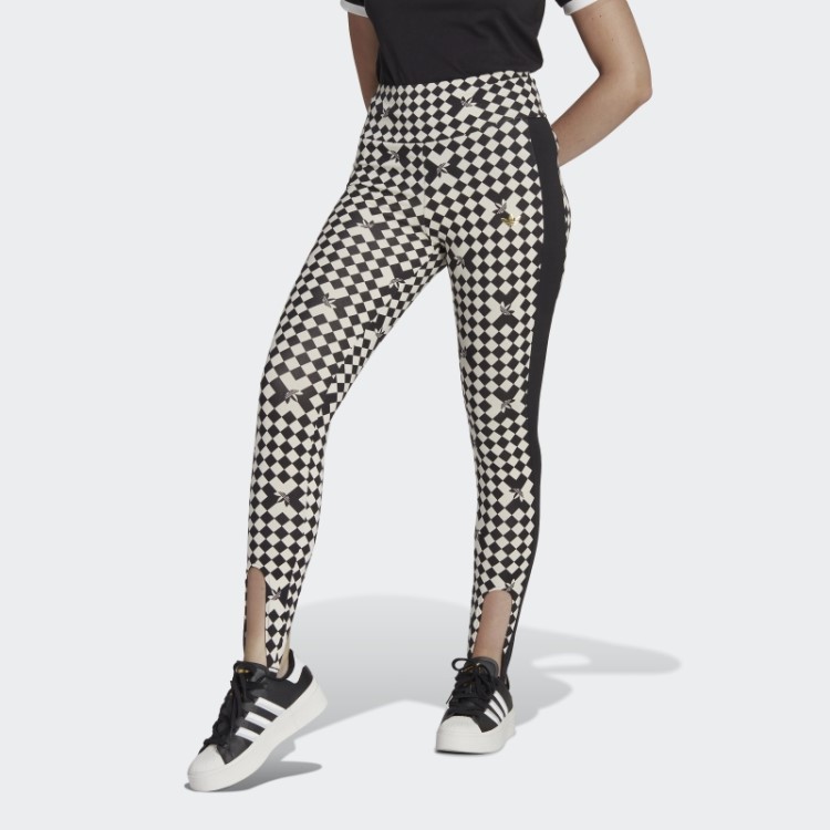 Meia-calça Preta Adidas Ski Chic Com Estampa Allover Quente