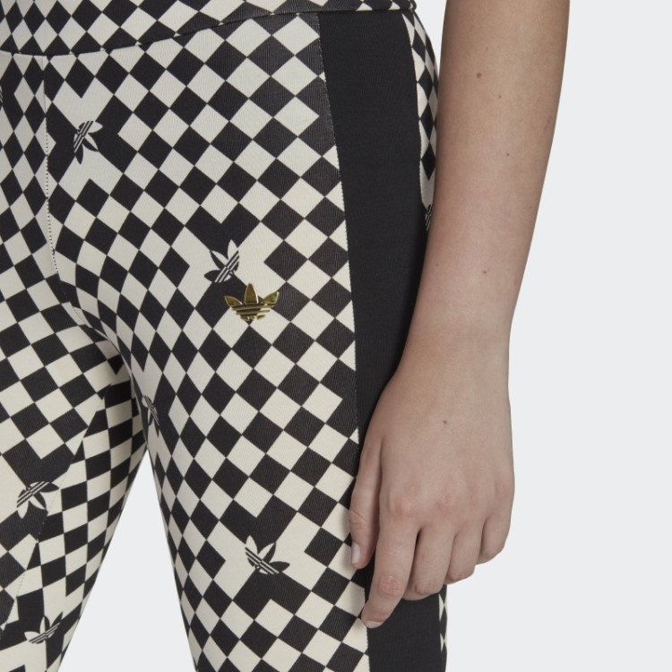 Meia-calça Preta Adidas Ski Chic Com Estampa Allover Quente