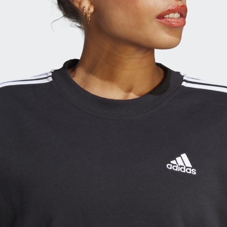 Sweatshirt Com As 3 Riscas Essentials Preto Adidas