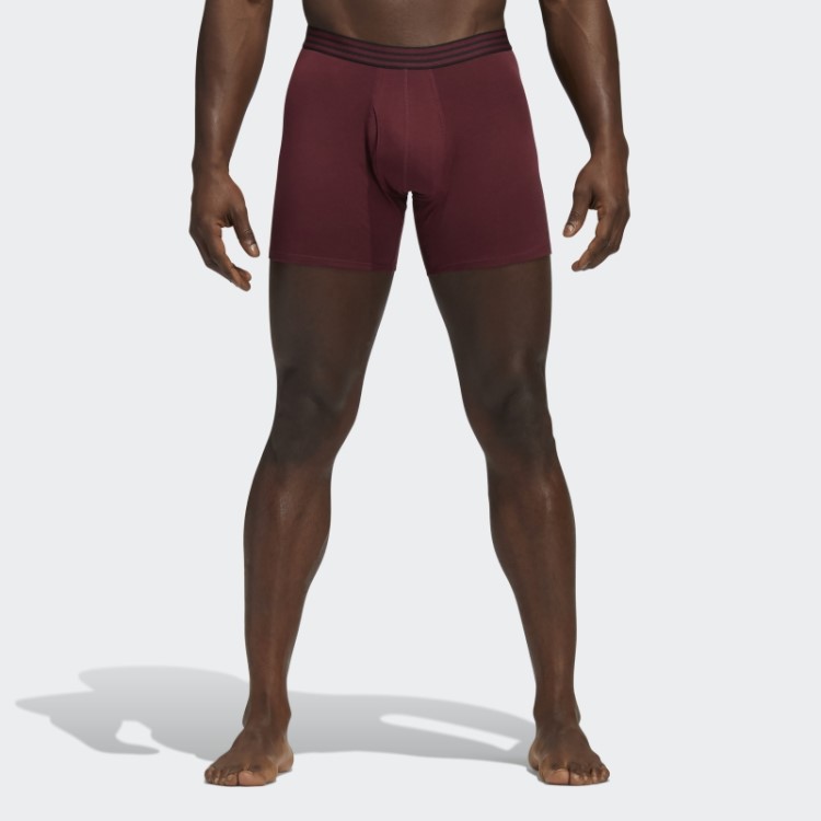 Cuecas Boxer De Algodão 4 Pares Adidas Bordô