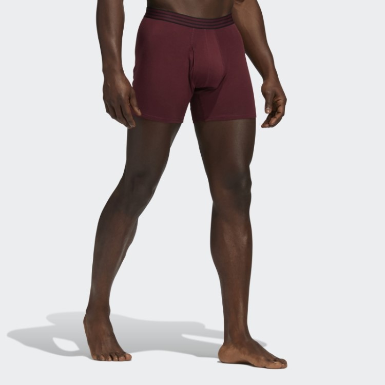 Cuecas Boxer De Algodão 4 Pares Adidas Bordô
