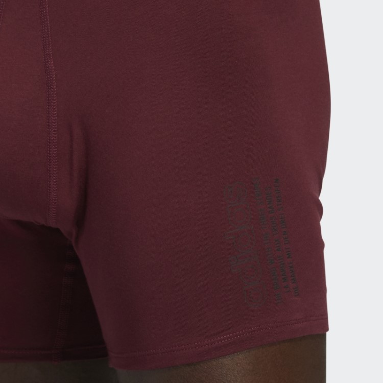 Cuecas Boxer De Algodão 4 Pares Adidas Bordô