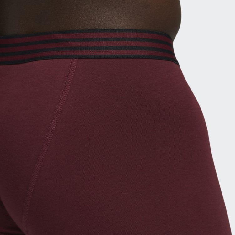 Cuecas Boxer De Algodão 4 Pares Adidas Bordô