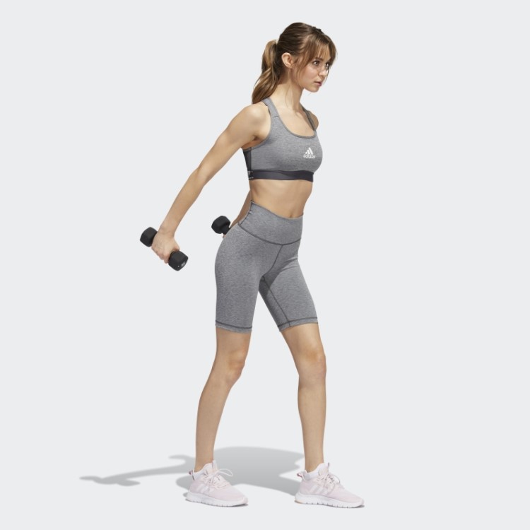 Leggings Curtas De Bicicleta De Treino Optime Cinza Escuro Adidas