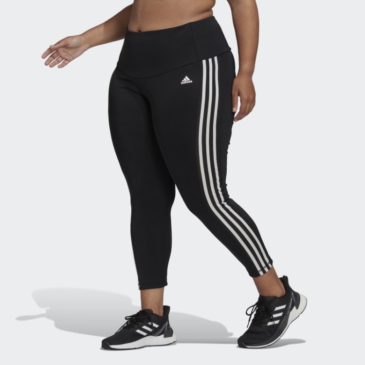 Leggings Esportivas 7/8 De Cintura Alta Com 3 Listras (tamanho Grande) Adidas Projetadas Para Mover
