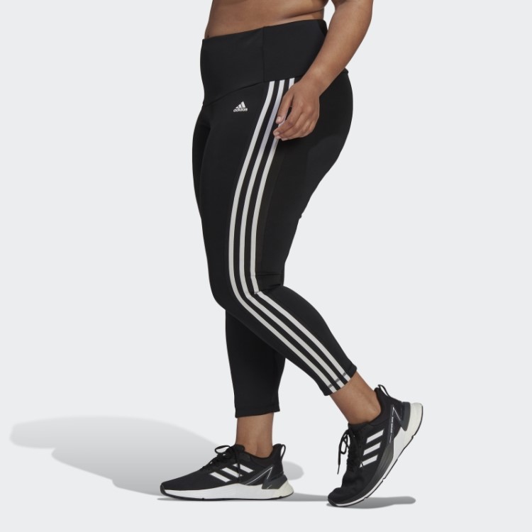 Leggings Esportivas 7/8 De Cintura Alta Com 3 Listras (tamanho Grande) Adidas Projetadas Para Mover