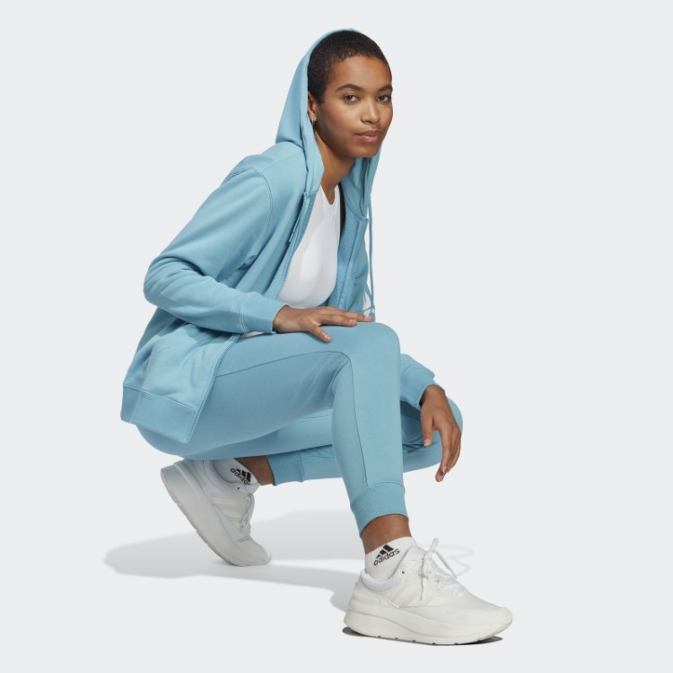 Adidas Essentials Calça Jogger Linear French Terry Com Punho Azul