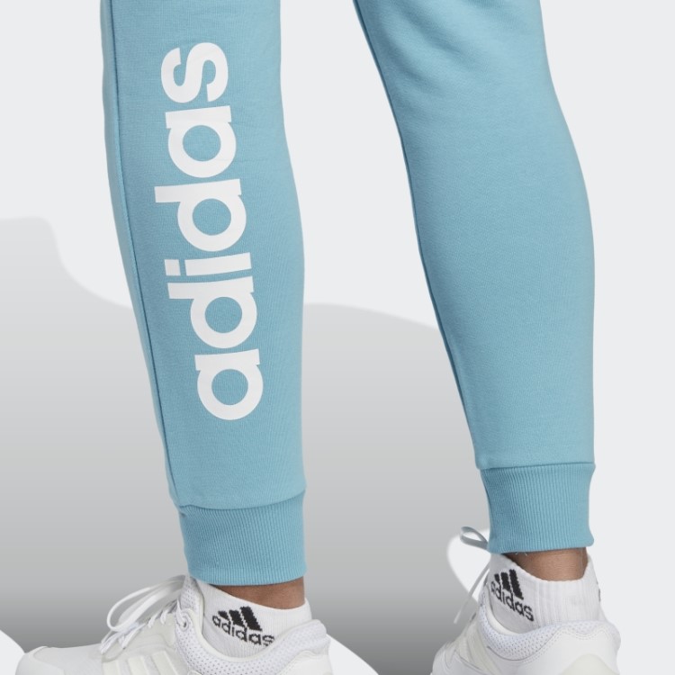 Adidas Essentials Calça Jogger Linear French Terry Com Punho Azul