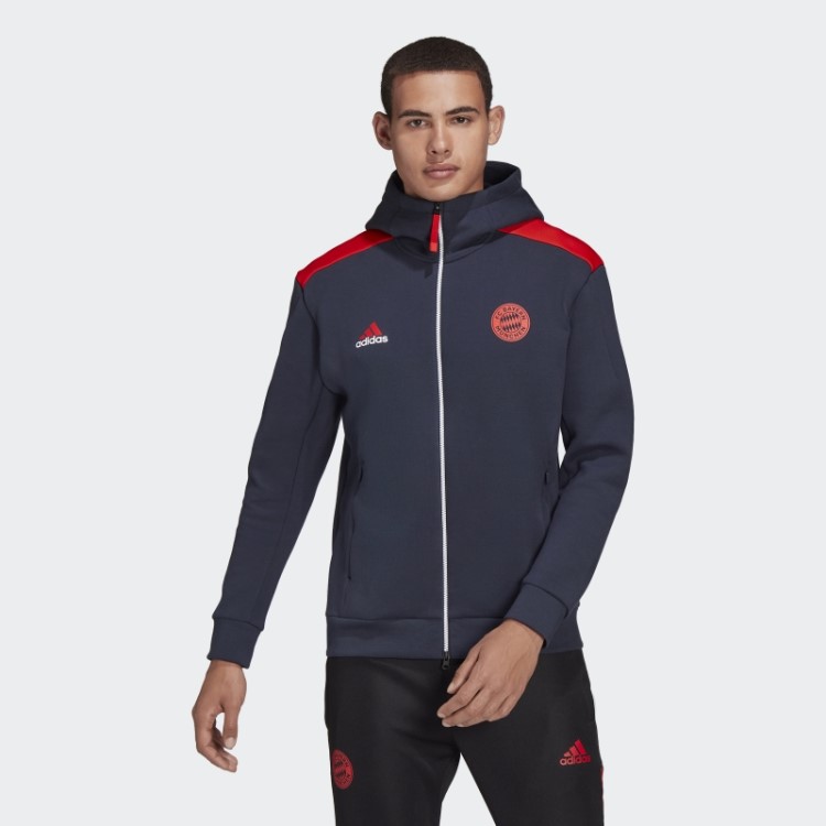 Fc Bayern Adidas Z.n.e. Jaqueta Hino Noite Marinho