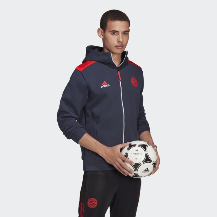 Fc Bayern Adidas Z.n.e. Jaqueta Hino Noite Marinho
