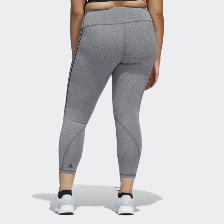 Legging Adidas Optime Trainicons 3 Listras 7/8 (tamanho Grande) Urze Cinza Escuro