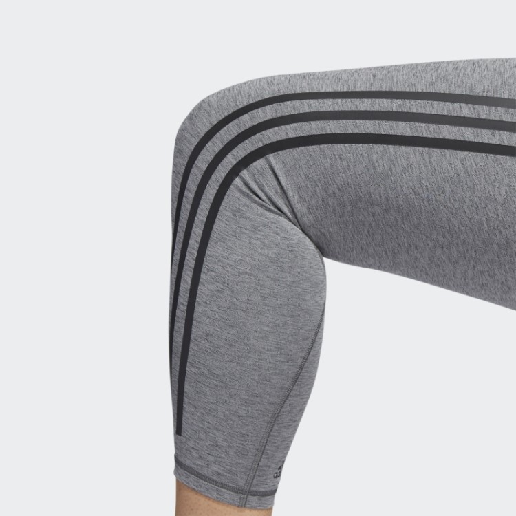 Legging Adidas Optime Trainicons 3 Listras 7/8 (tamanho Grande) Urze Cinza Escuro