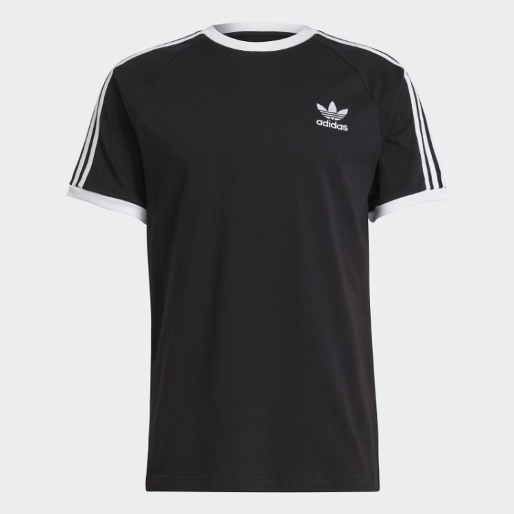 Camiseta Preta Adidas Adicolor Classics Com As Três Listras