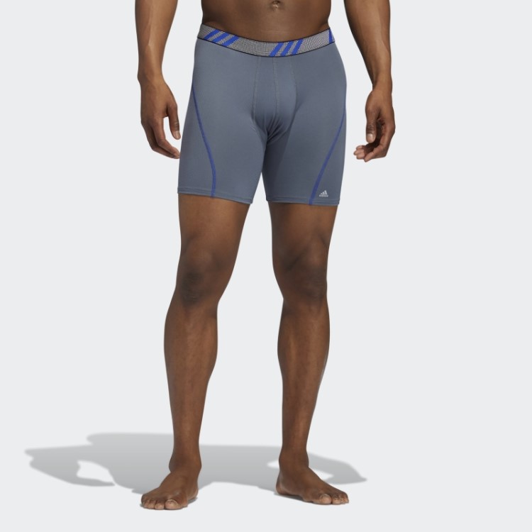 Cuecas Boxer De Malha De Desempenho 3 Pares Adidas Cinza Médio