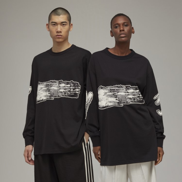 Camiseta De Manga Longa Adidas Y-3 Com Logo Gráfico Fashion