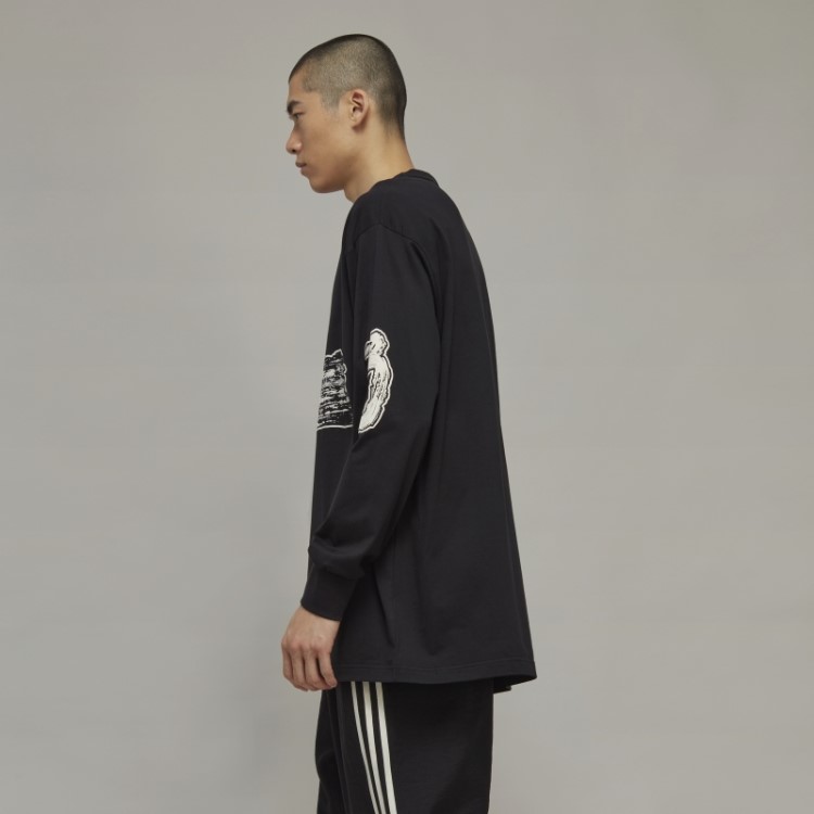 Camiseta De Manga Longa Adidas Y-3 Com Logo Gráfico Fashion