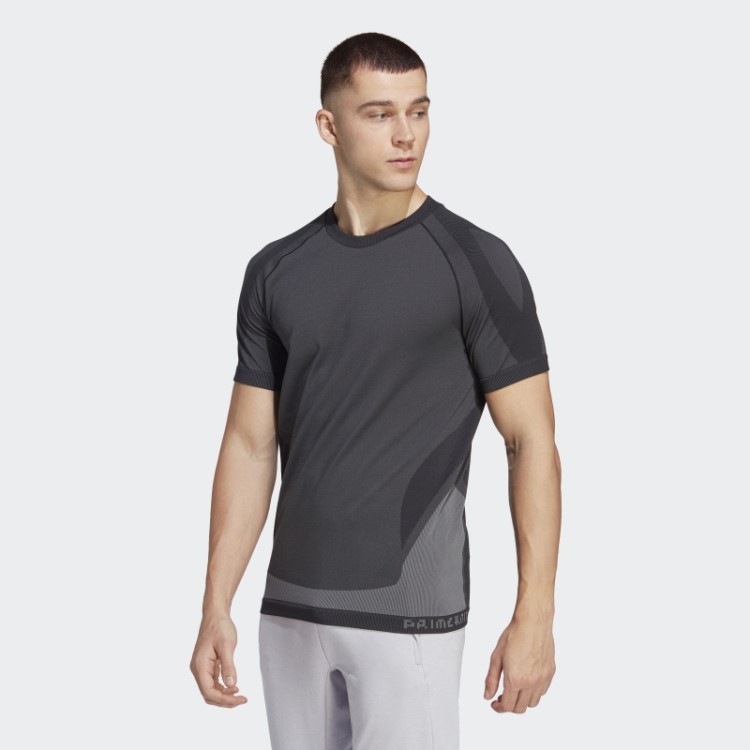 Camiseta Preta Adidas Primeknit Yoga Sem Costura Fashion