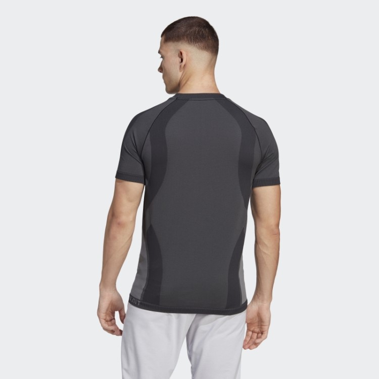 Adidas Primeknit Camiseta De Treinamento De Ioga Sem Costura Moda Preta