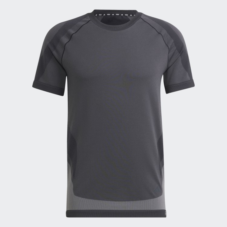 Adidas Primeknit Camiseta De Treinamento De Ioga Sem Costura Moda Preta