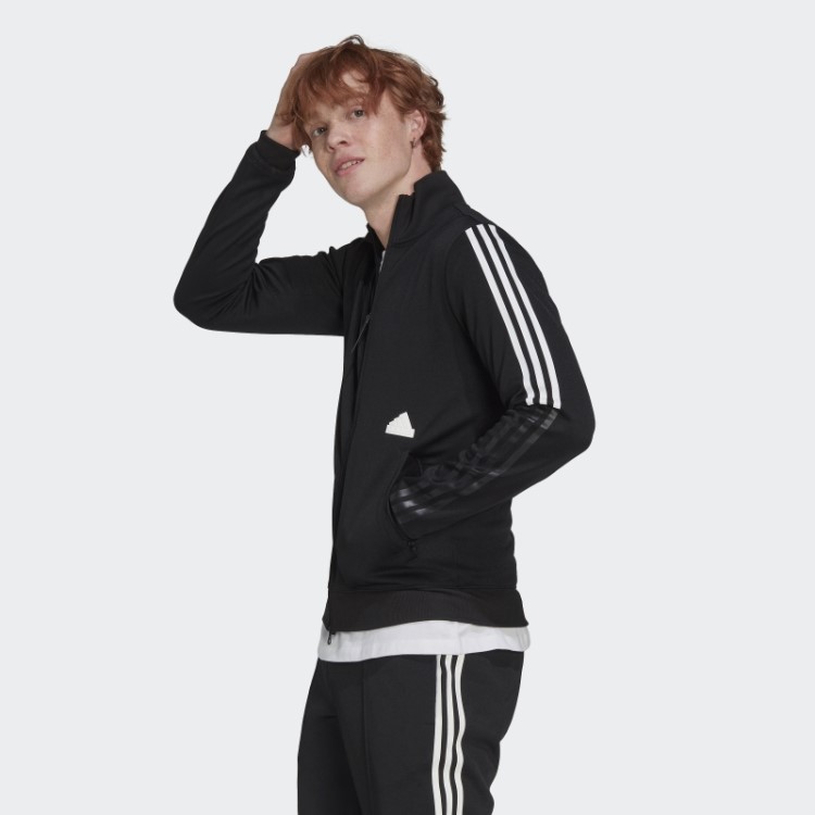 Adidas 3 Listras Justas Top De Corrida Preto