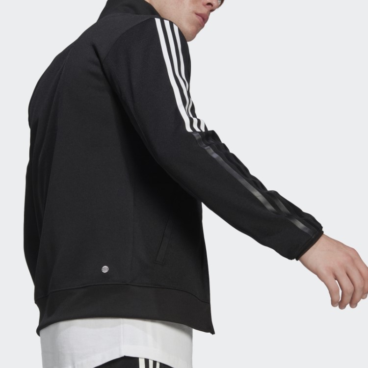 Adidas Top De Corrida Ajustado Com As Três Listras Pretas