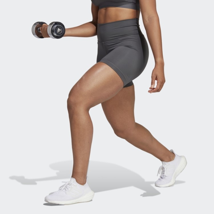 Meia-calça De Cintura Alta Cinza Optime Hyperbright Adidas