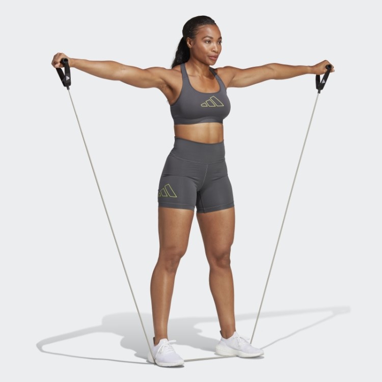 Meia-calça De Cintura Alta Cinza Optime Hyperbright Adidas