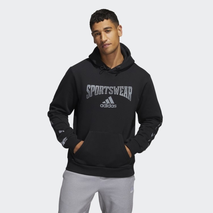 Moletom Com Capuz Gráfico Reverso Retrô Future Icons Preto Da Adidas