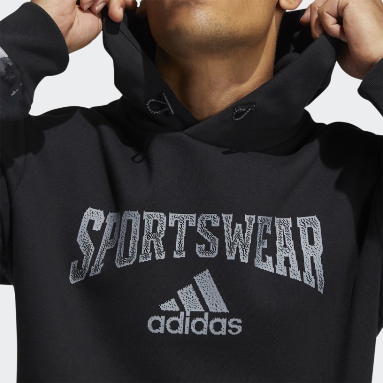 Moletom Com Capuz Gráfico Reverso Retrô Future Icons Preto Da Adidas