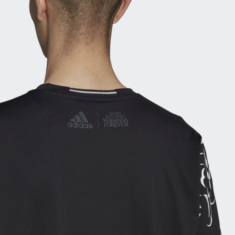 Adidas Marvel Camiseta De Corrida Com Estampa De Pantera Negra Preta