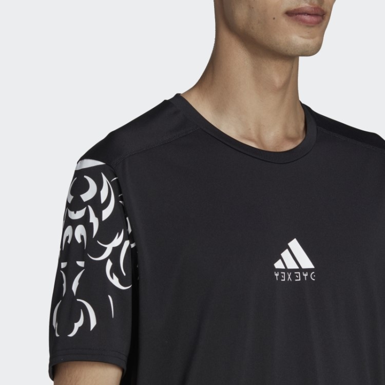 Adidas Marvel Camiseta De Corrida Com Estampa De Pantera Negra Preta